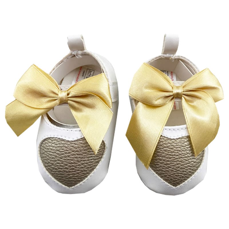 کفش نوزادی دخترانه پاپیون دار طلایی نیو استار New star2