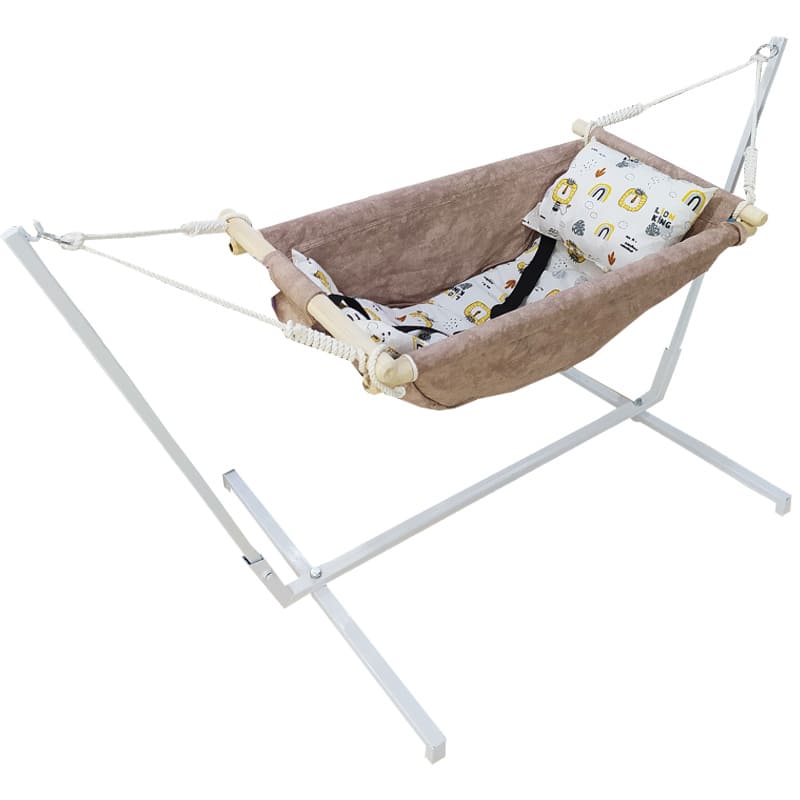 گهواره کتان سنتی پایه دار بانوچ شیر آنیا Aniya نسکافه ای1