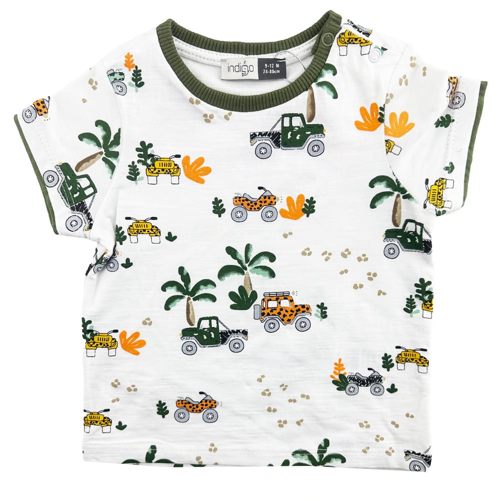 ست تیشرت و شورتک ماشین و درخت ایندیگو Indigo2