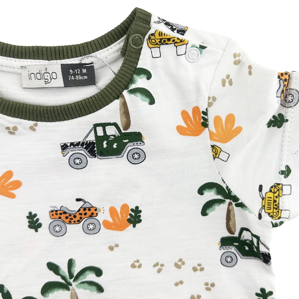 ست تیشرت و شورتک ماشین و درخت ایندیگو Indigo3