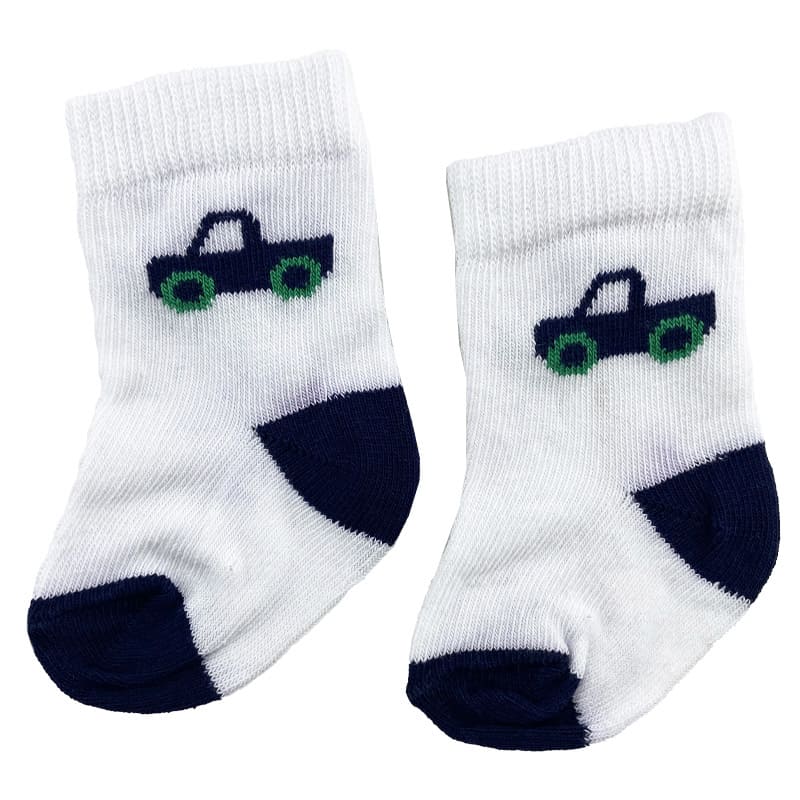 جوراب نوزادی 3 عددی راه راه ماشین Bebitof3