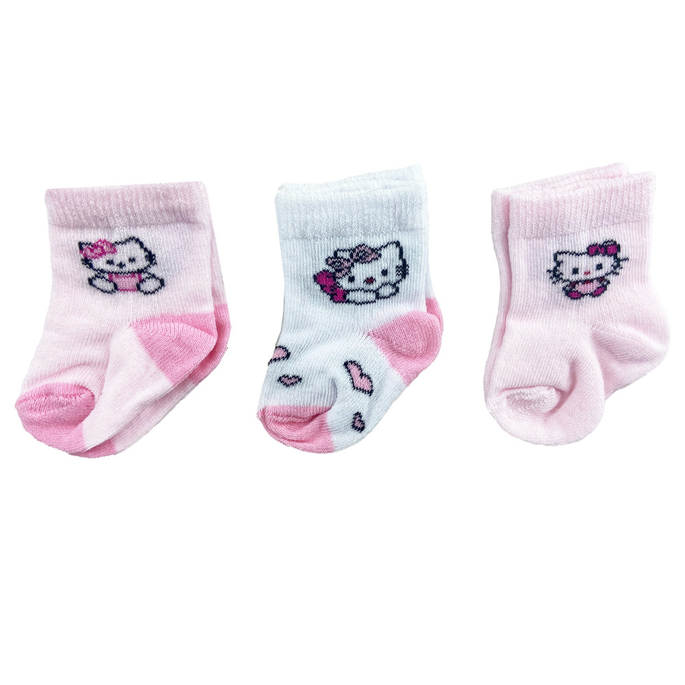 جوراب نوزادی کامپیوتری 3 عددی کیتی Kral Baby2