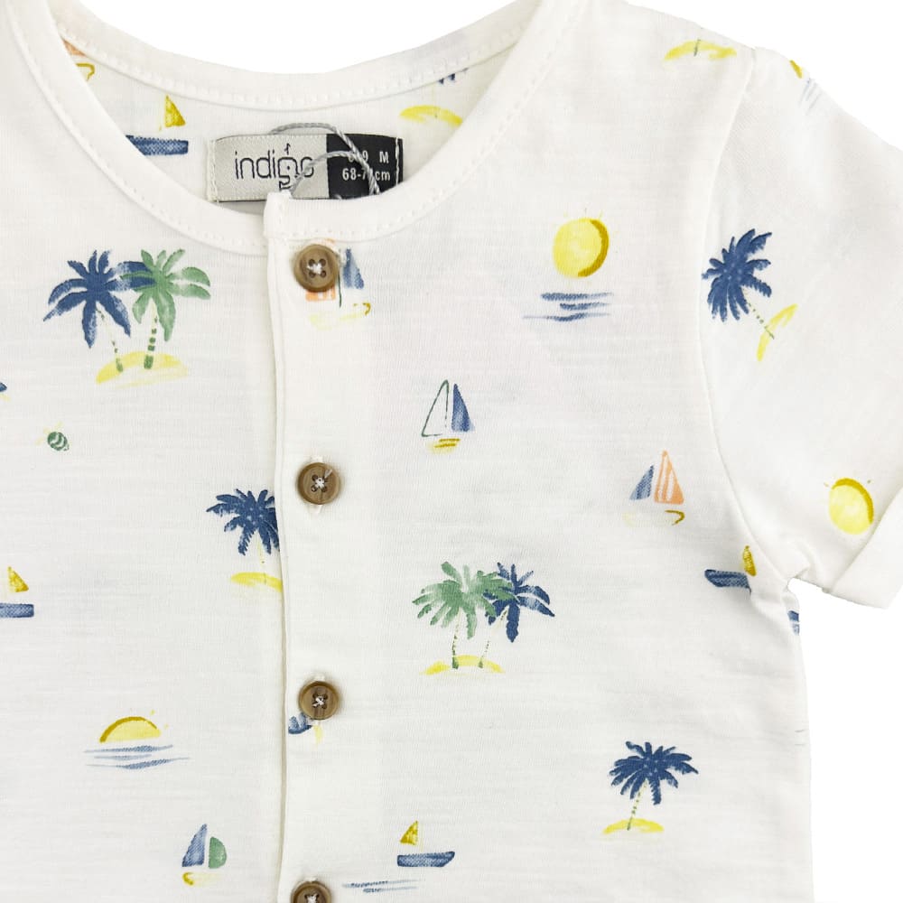 سرهم (رامپر) دکمه دار طرح قایق ایندیگو indigo3