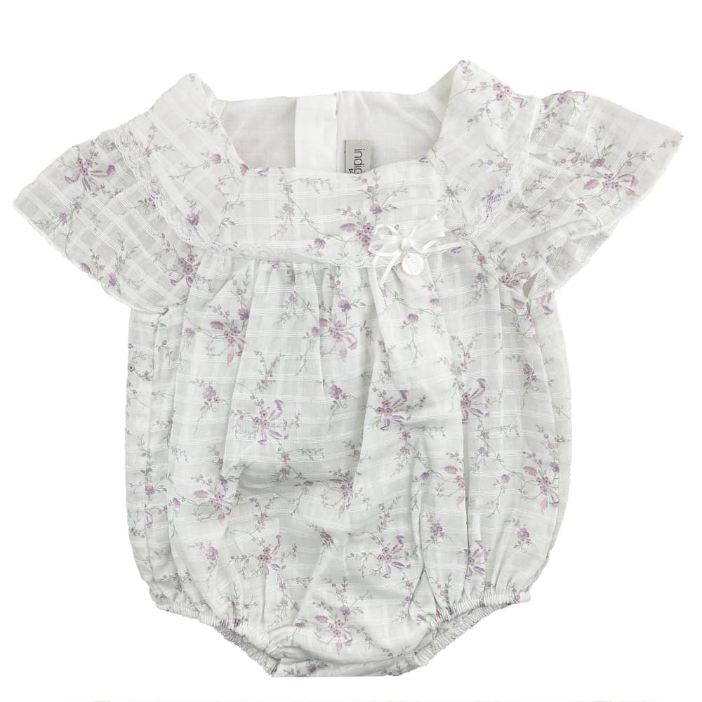 زیردکمه مجلسی دخترانه چهارخانه گل دار ایندیگو indigo5