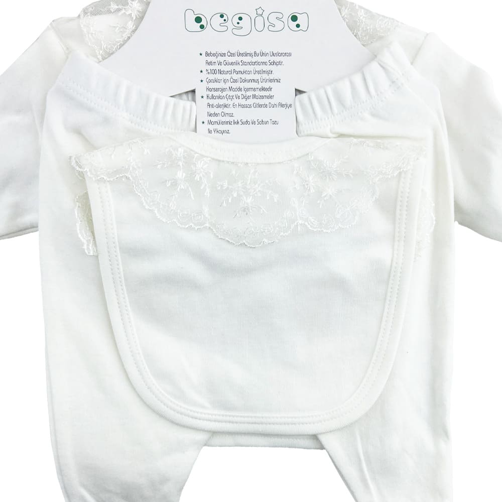 ست 5 تکه نوزادی دخترانه یقه گیپور Begisa8