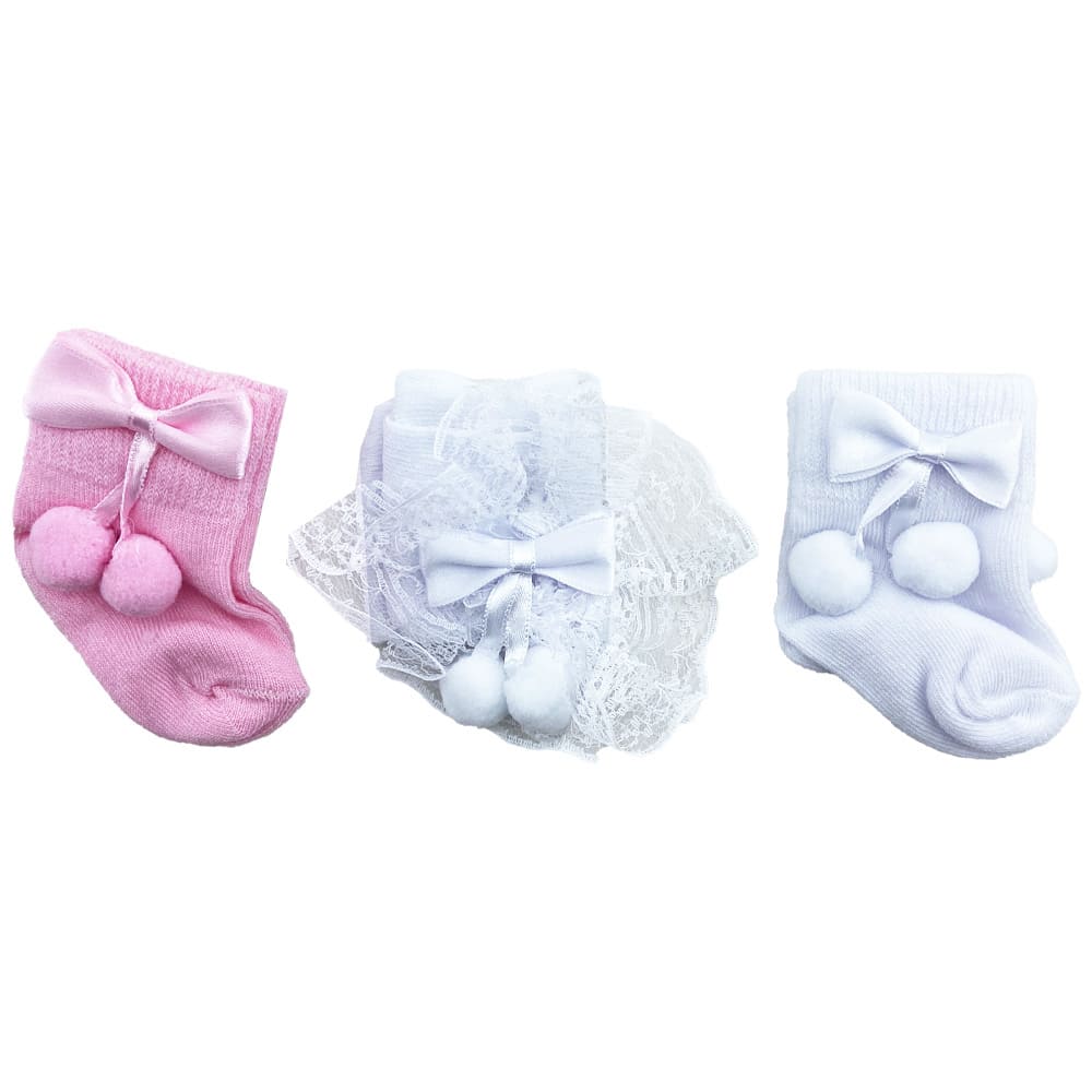 ست جوراب و هدبند پاپیون دار نوزادی Damla Baby2