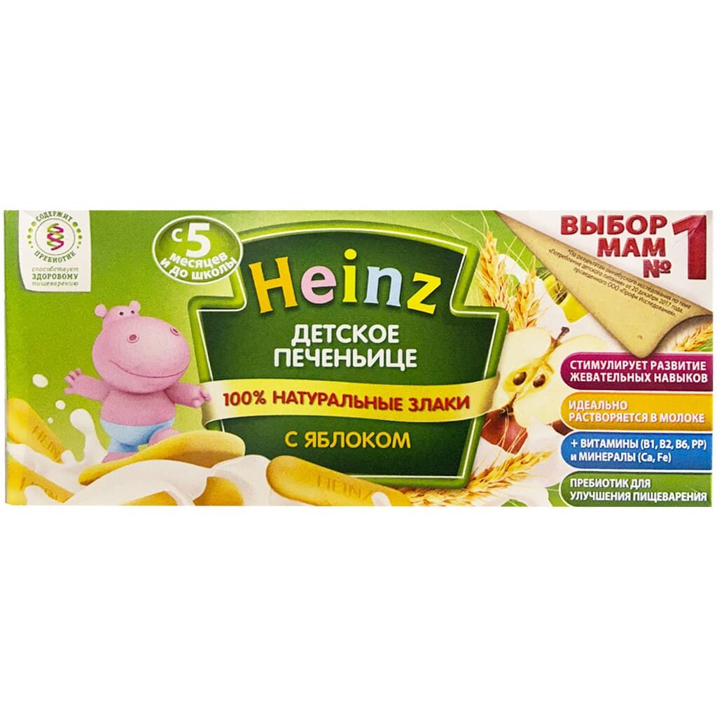 بیسکوییت انگشتی شیر، گندم و سیب 6+ ماه هاینز Heinz
