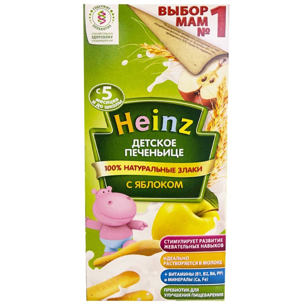 بیسکوییت انگشتی شیر، گندم و سیب 6+ ماه هاینز Heinz1