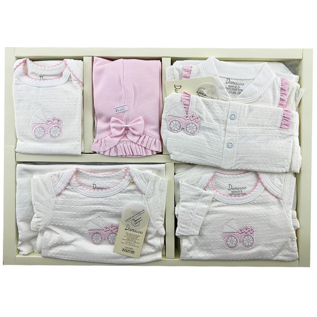 ست 19 تکه نوزادی کالسکه گل دار دانالو Danaloo17