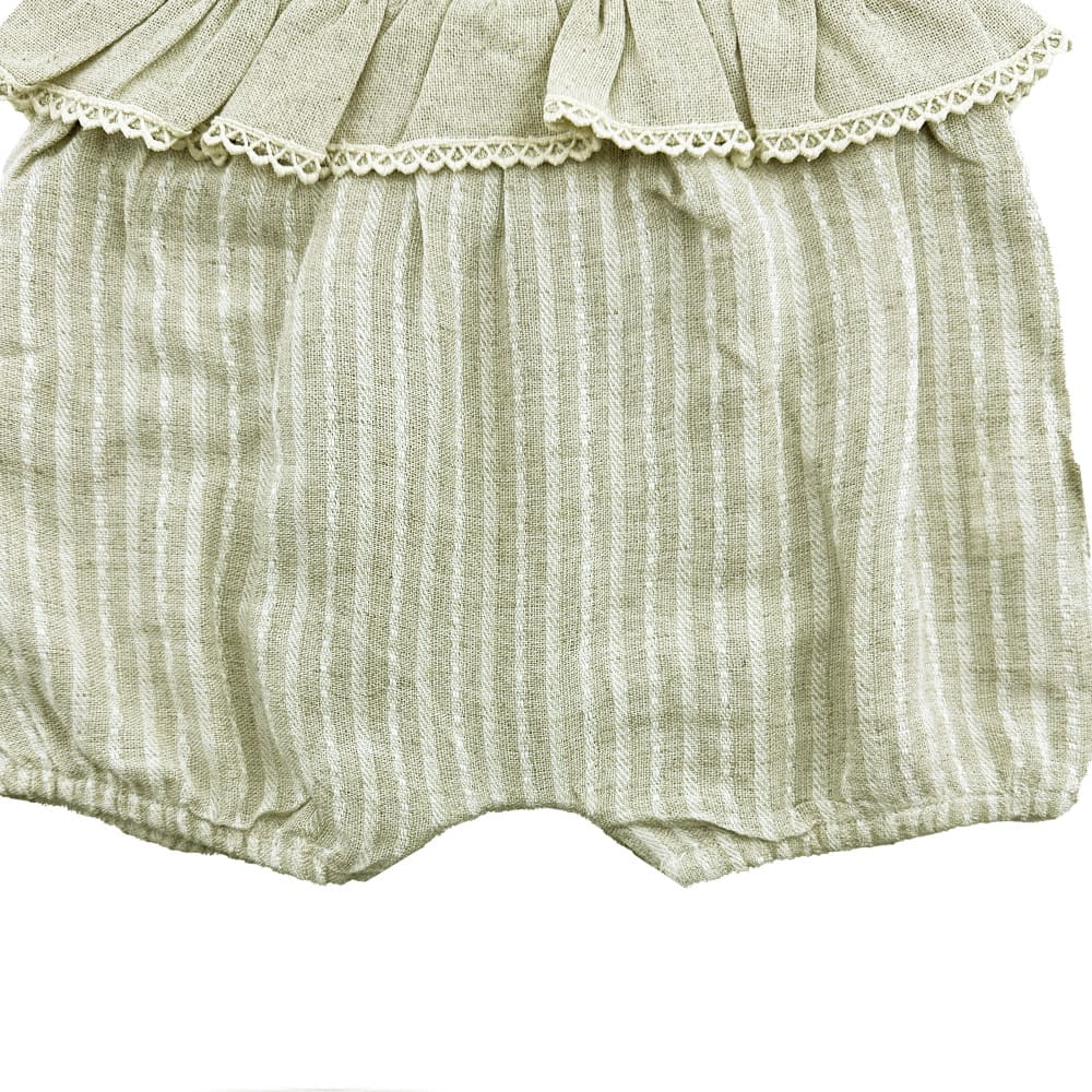 سرهمی (رامپر) دخترانه چین دار کرمی mymio3