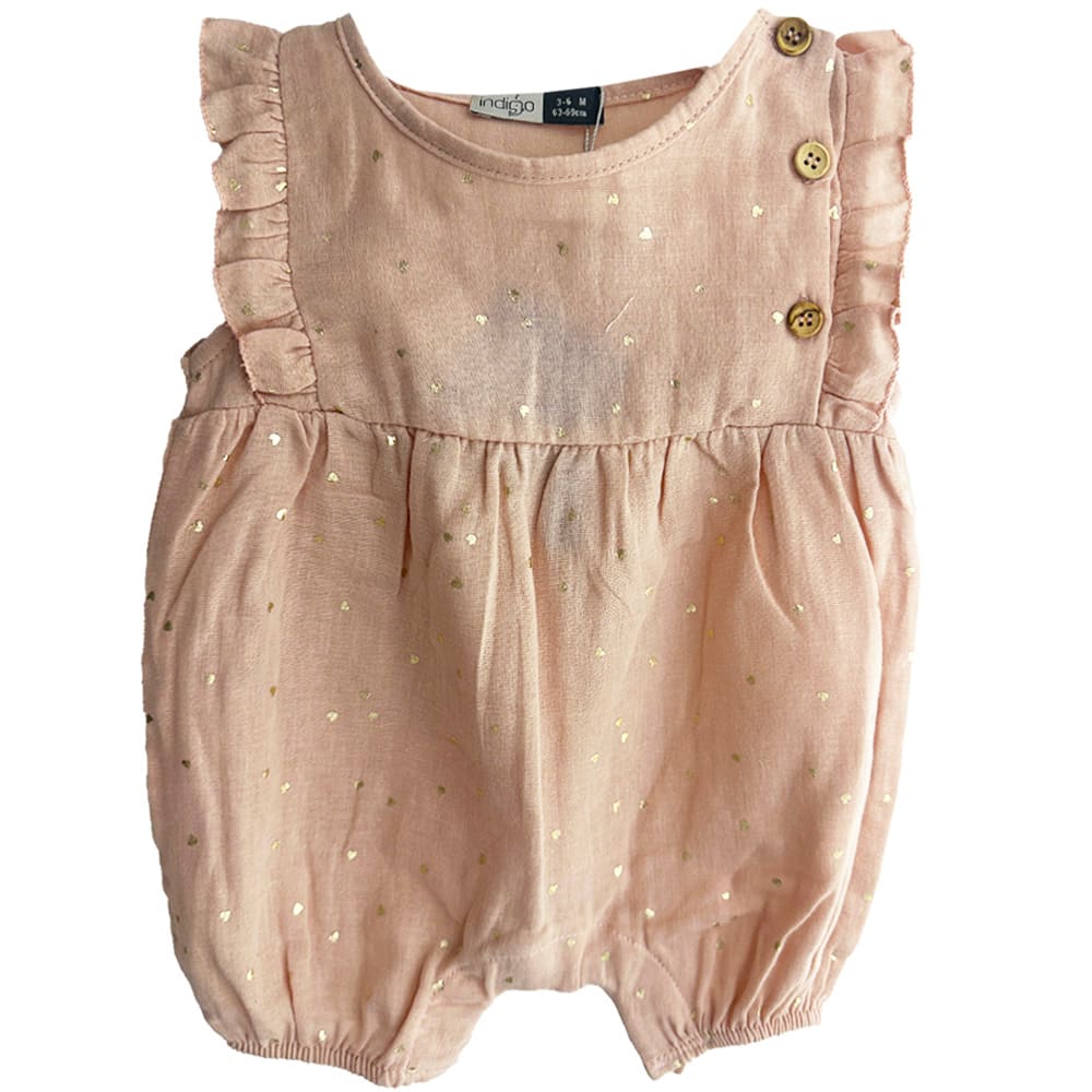 سرهمی (رامپر) دخترانه طلاکوب ریزقلب ایندیگو indigo1