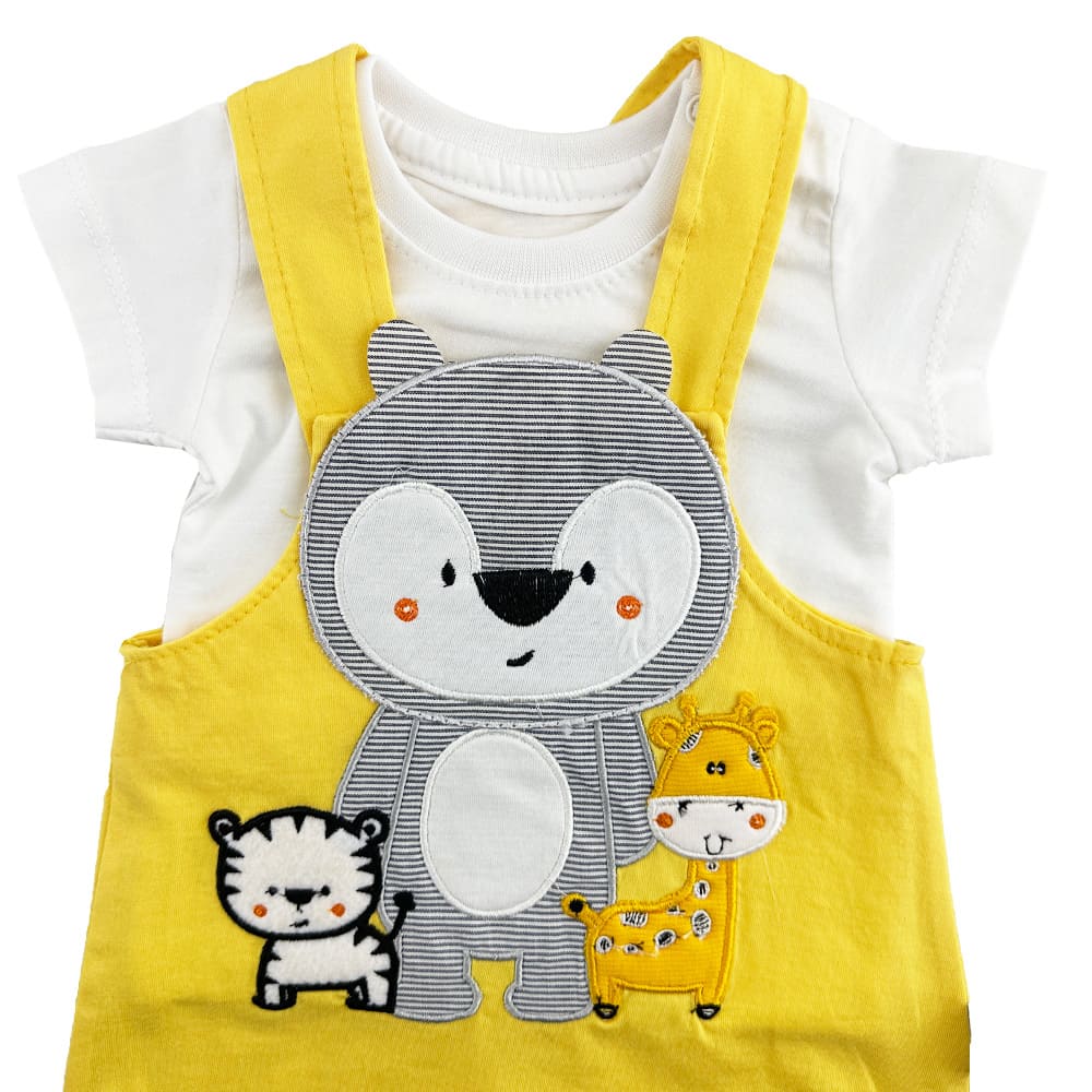 سرهم (رامپر) و تیشرت خرس و زرافه مهتا Mahta Baby3