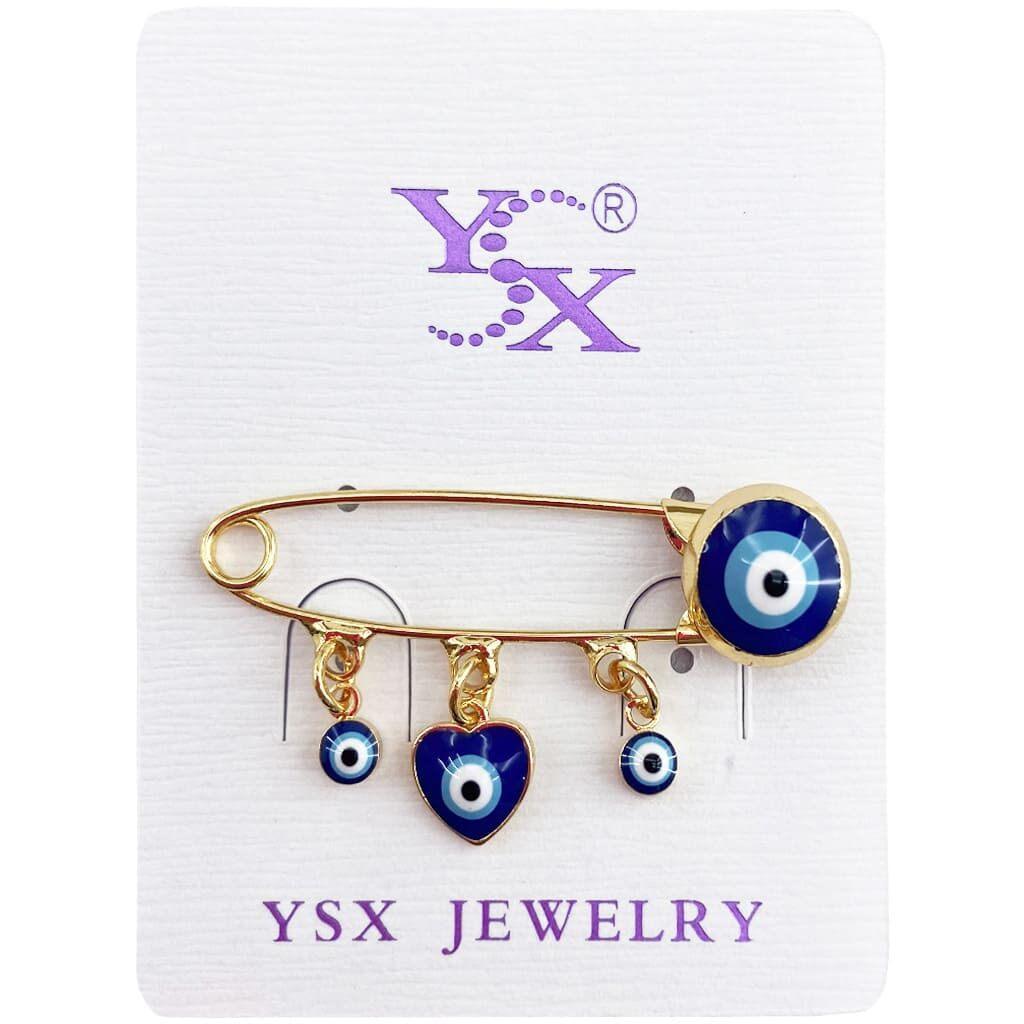 خرید سنجاق سینه لباس چشم نظر طرح قلب YSX قیمت آبان