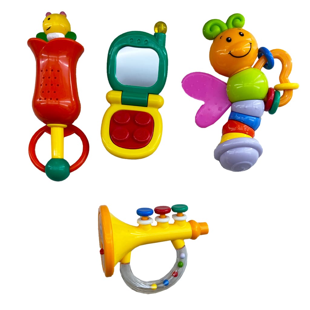 پک جغجغه عروسکی خرس کلاه دار Baby Toys2