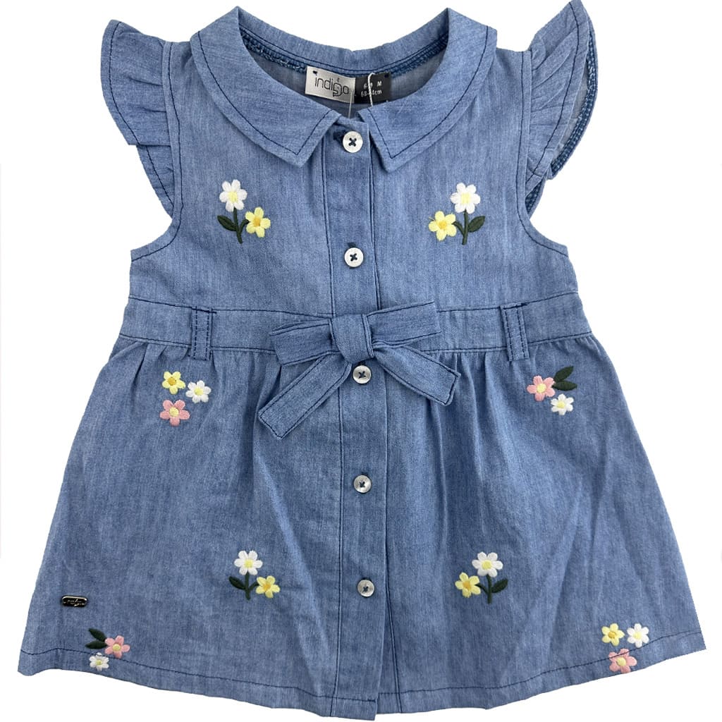 سارافون لی دخترانه گل دار ایندیگو indigo3