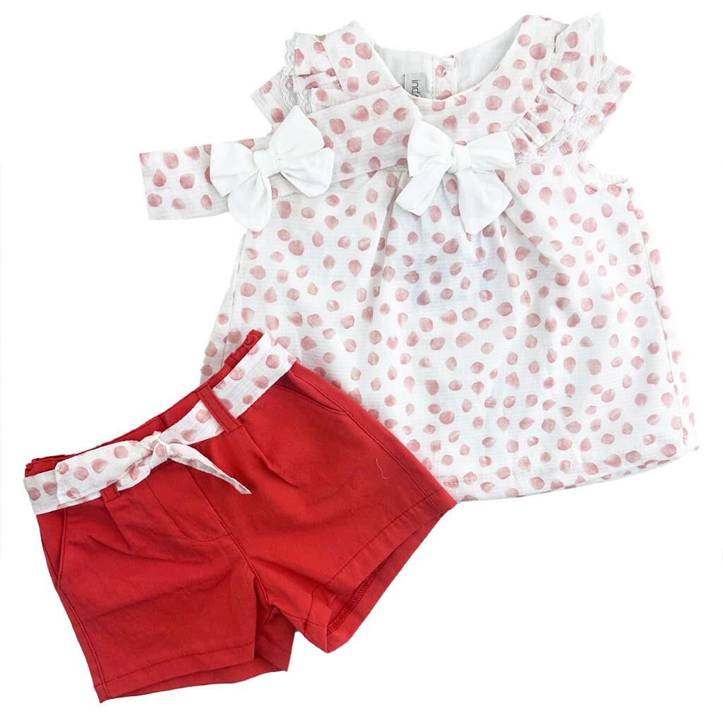 ست تیشرت و شورتک دخترانه گل برگ ایندیگو Indigo