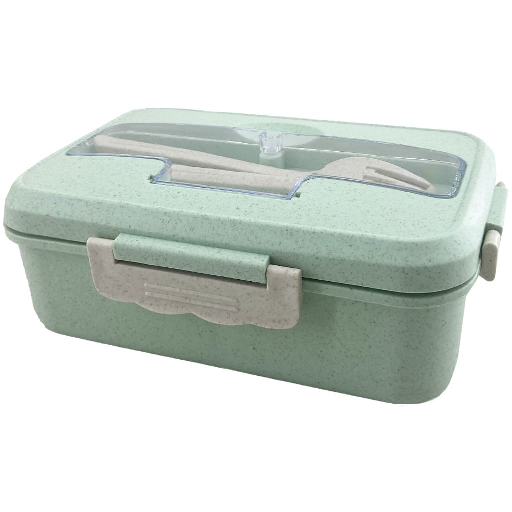 ظرف غذا و لانچ باکس دو طبقه مستطیلی سبزآبی