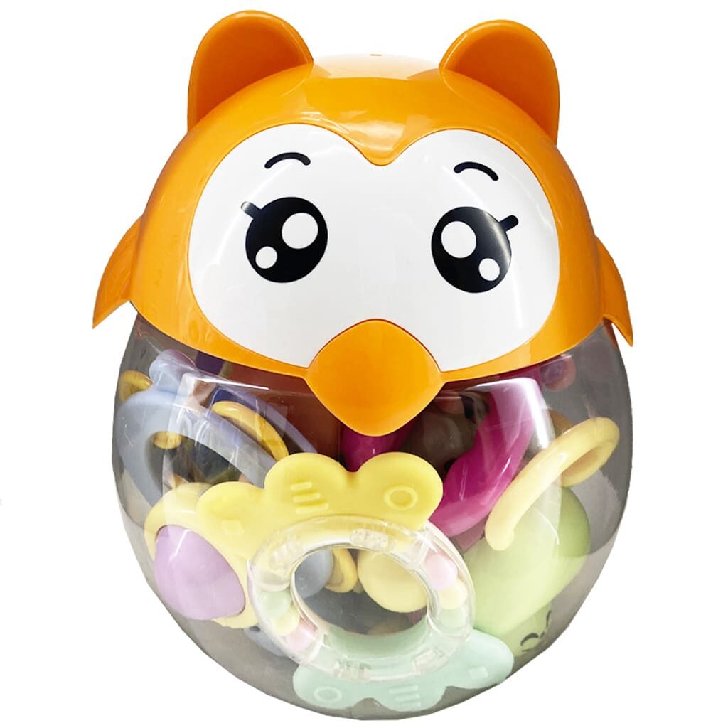 پک جغجغه عروسکی كد AB808 جغد Baby Toys نارنجی