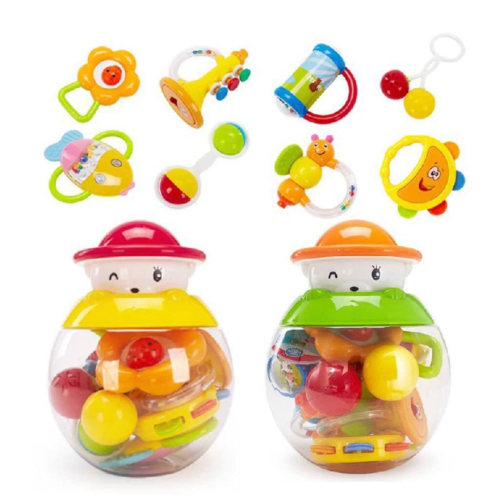 پک جغجغه عروسکی خرس دلقک Baby Toys1