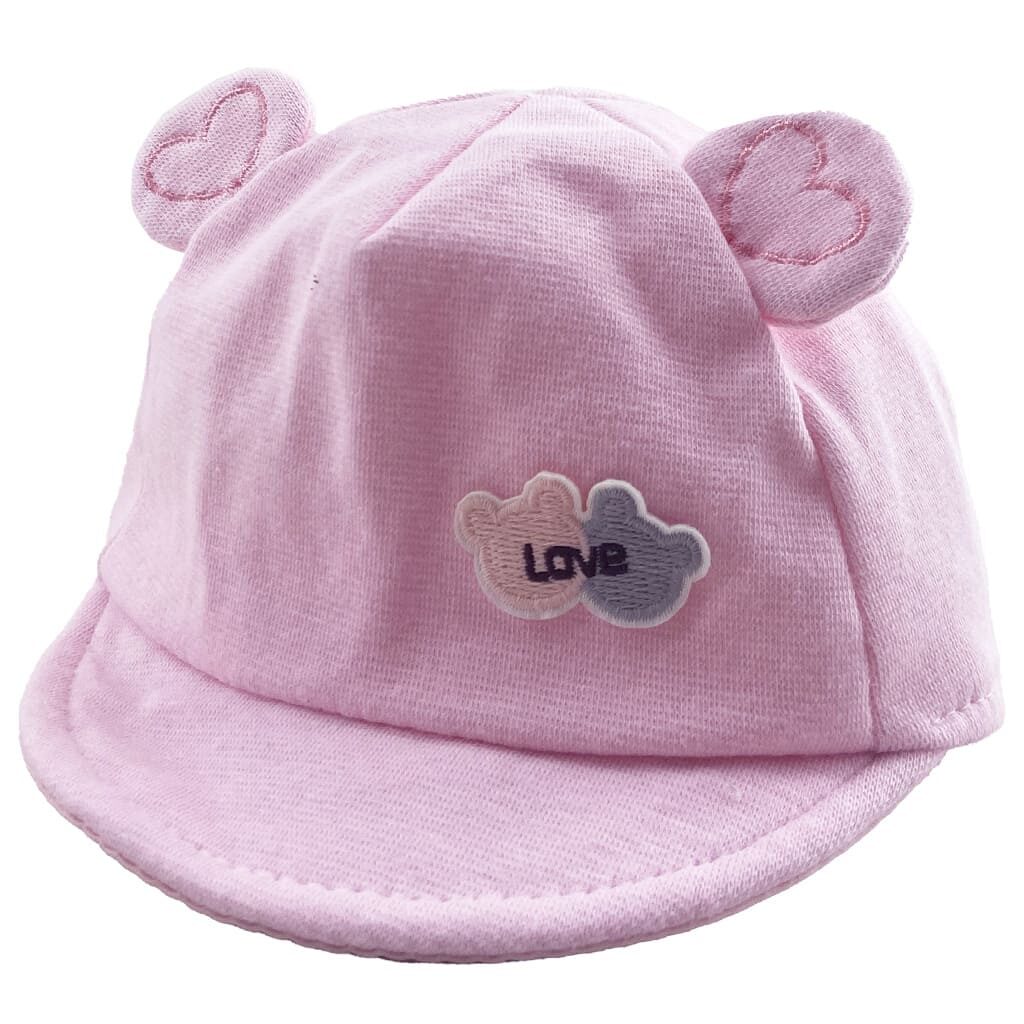 کلاه نقاب دار نوزادی نخی Love میکی صورتی