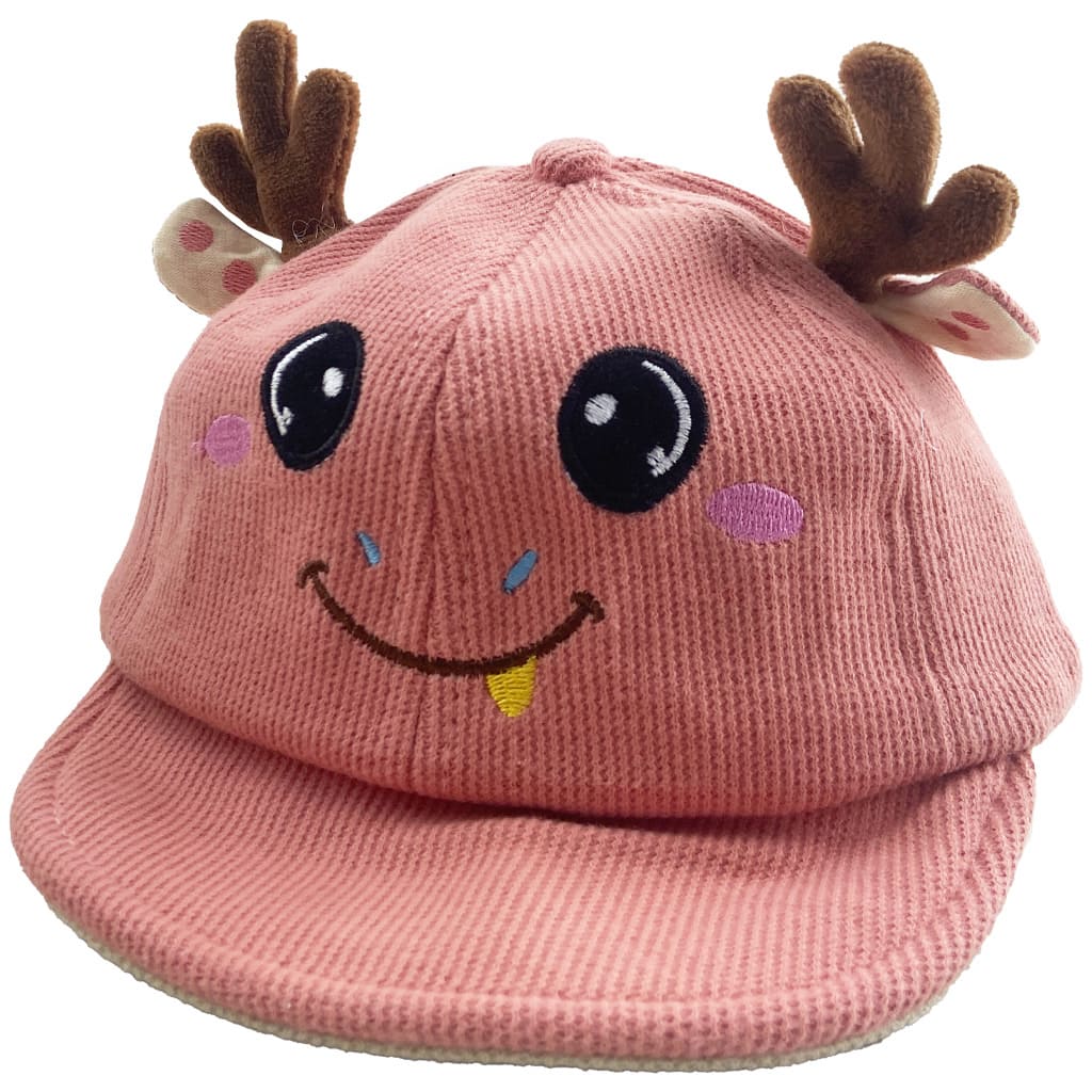 کلاه نقاب دار بچگانه مخمل کبریتی گوزن خندان کالباسی