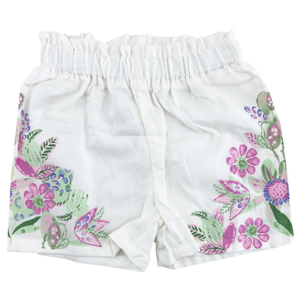 ست تاپ گرهی و شورتک گلدار دخترانه صورتی Iggy2