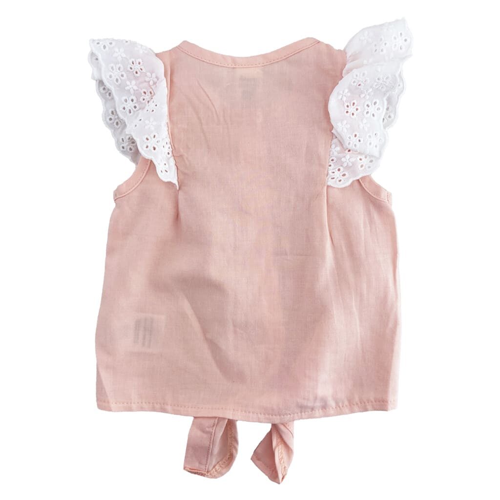 ست تاپ گرهی و شورتک گلدار دخترانه گلبهی Iggy3