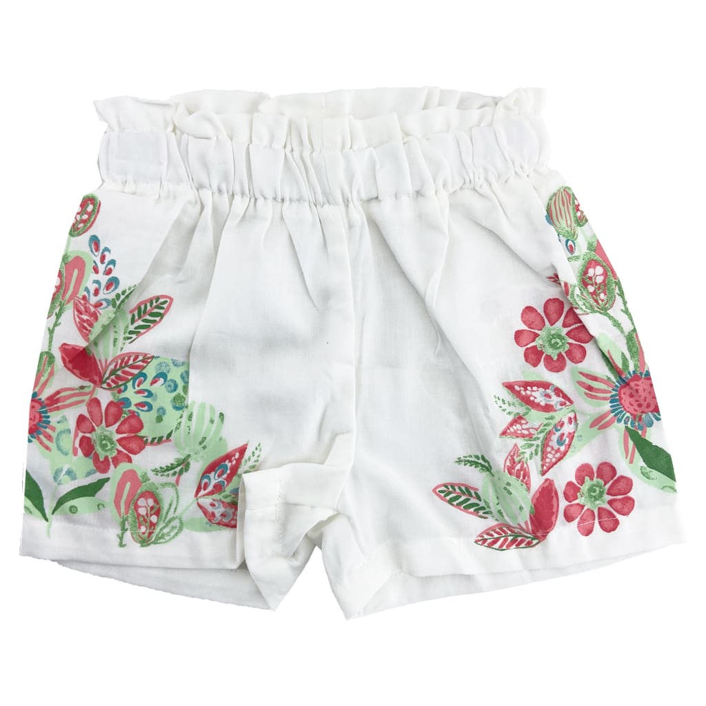 ست تاپ گرهی و شورتک گلدار دخترانه گلبهی Iggy2