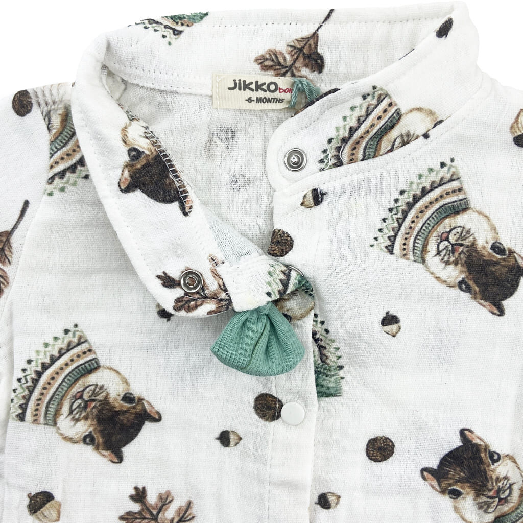 سرهم و پیراهن یقه آخوندی پسرانه سنجاب قهوه ای Jikko1