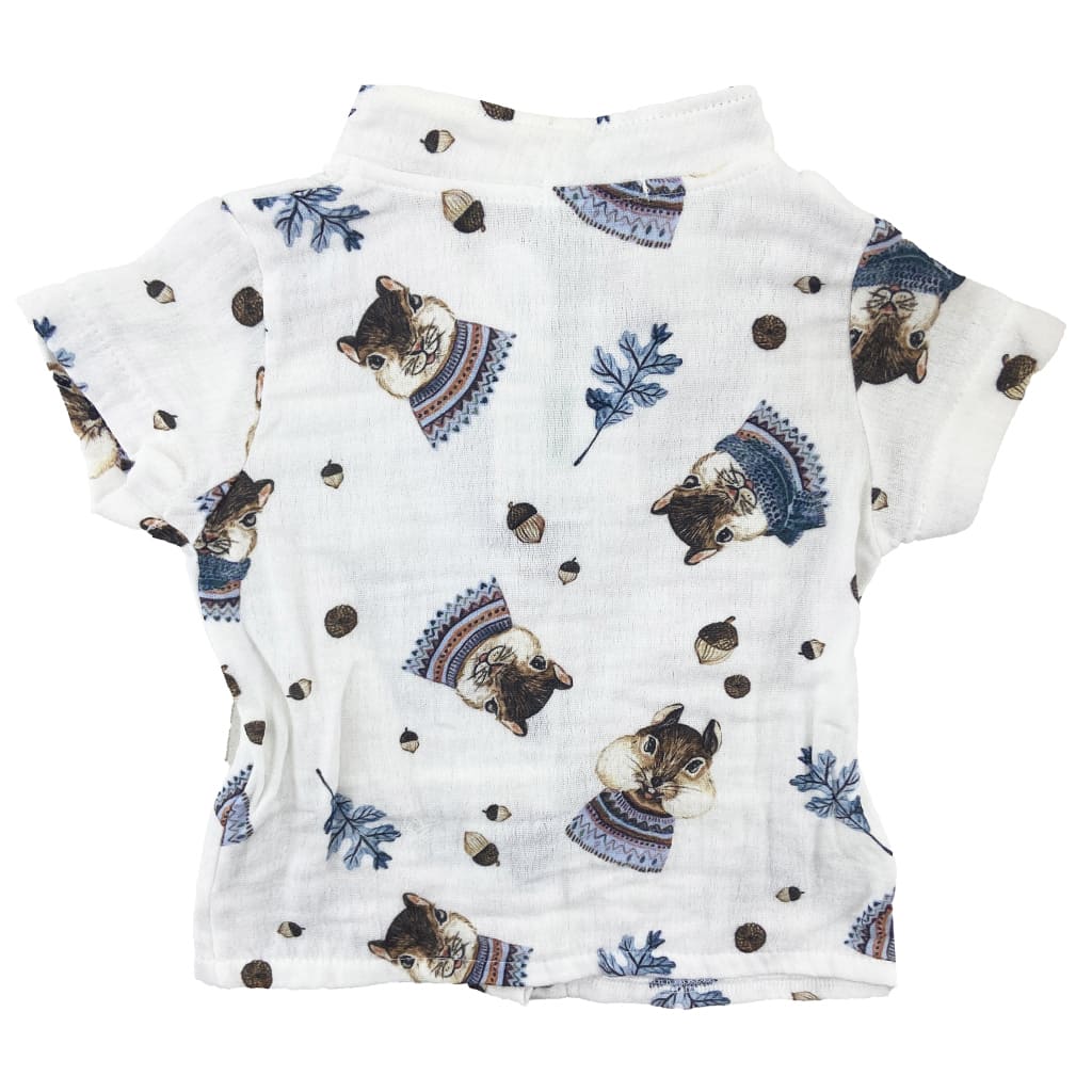 سرهم و پیراهن یقه آخوندی پسرانه سنجاب قهوه ای Jikko4