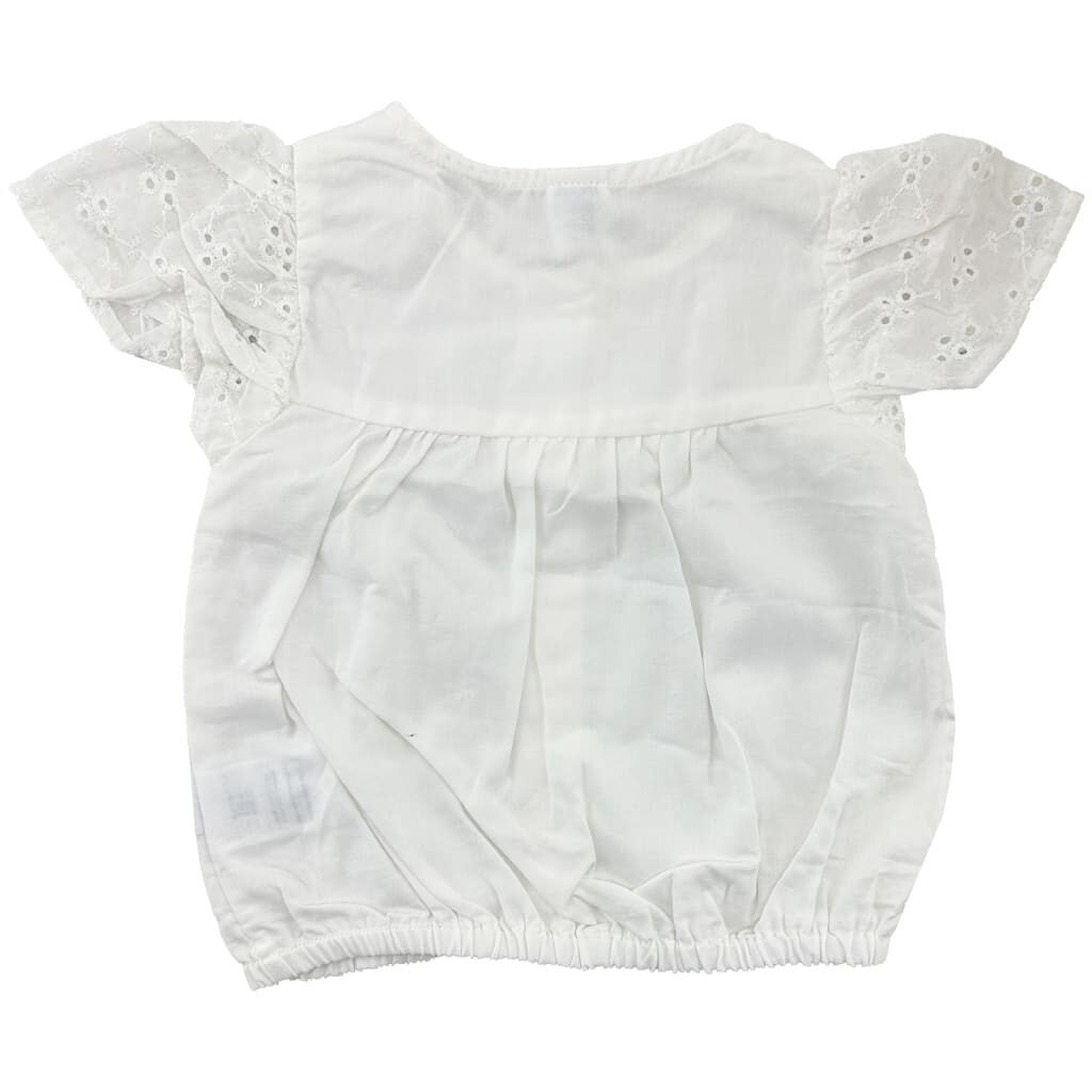 ست تیشرت و شورتک دخترانه خامه دوزی سفید Iggy3