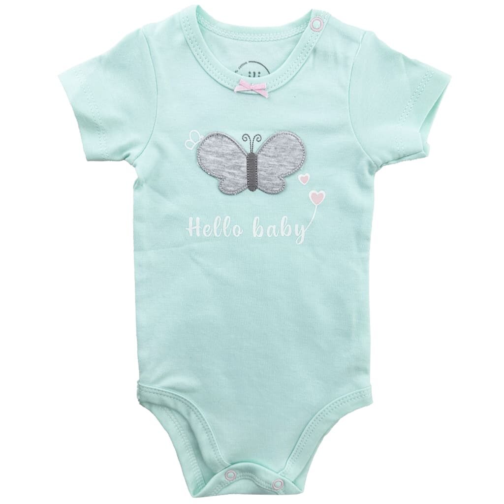 ست سه تکه دخترانه پروانه و قلب Hello Baby نیلی Nili3