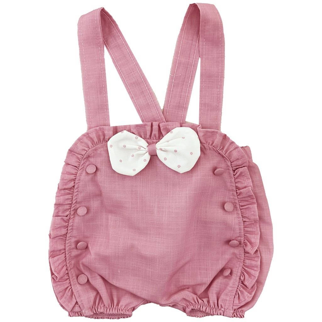 ست سرهم (رامپر) و شومیز گیپور دخترانه صورتی Jikko1