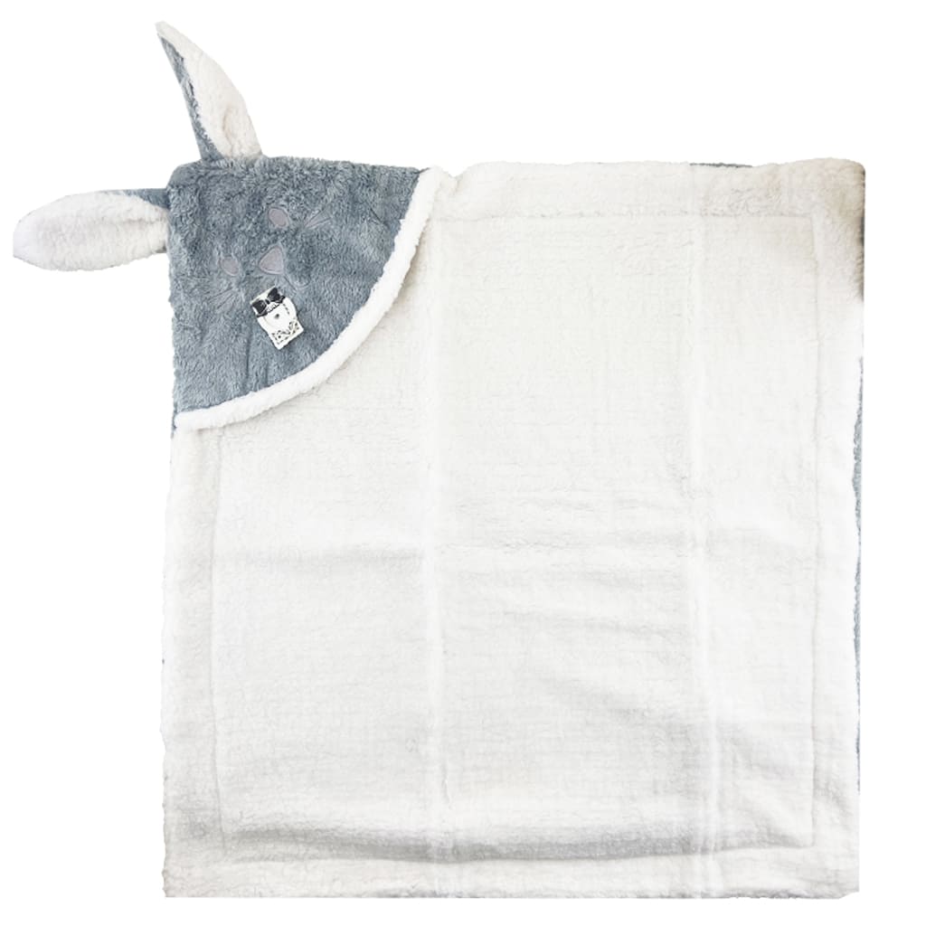 پتو پولیشی کلاه دار خرگوش گوش دار طوسی ببک Bebek5