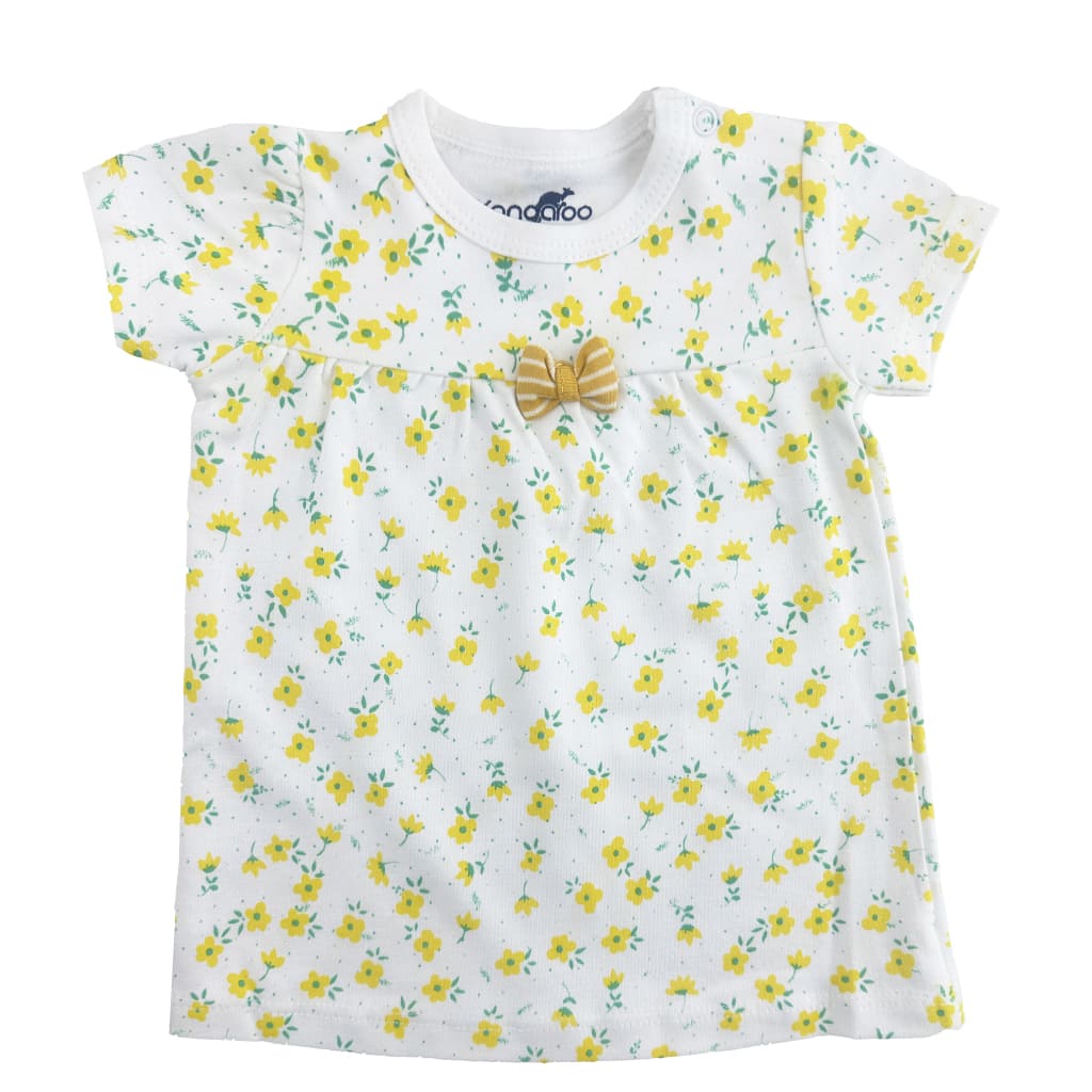 ست تیشرت و شورتک دخترانه گل دار سفید کانگورو4
