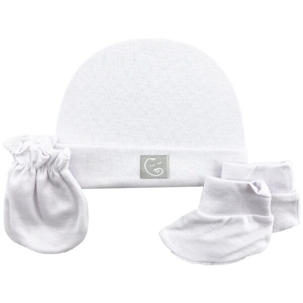 ست کلاه، دستکش و پاپوش ساده سفید Baby Top