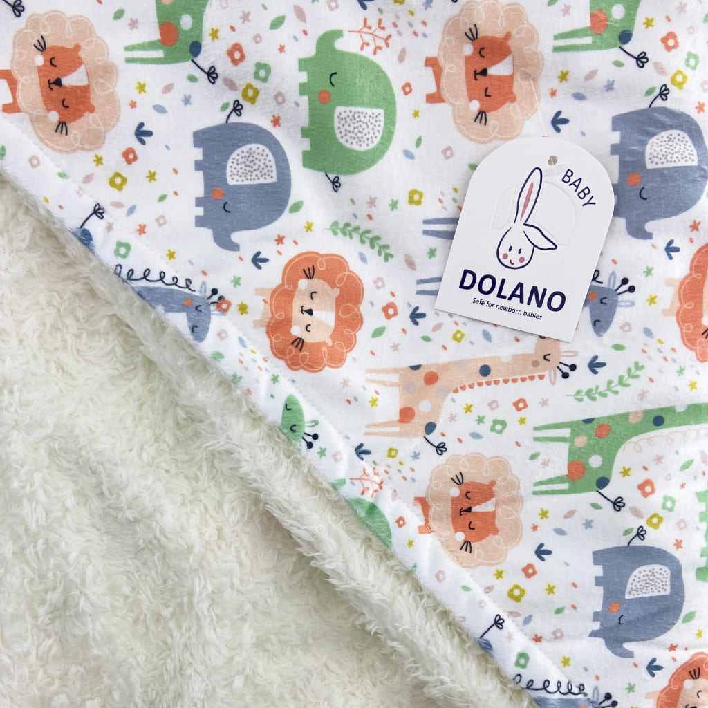 پتو کلاه دار مخمل پولیشی زرافه و فیل دولانو Dolano1