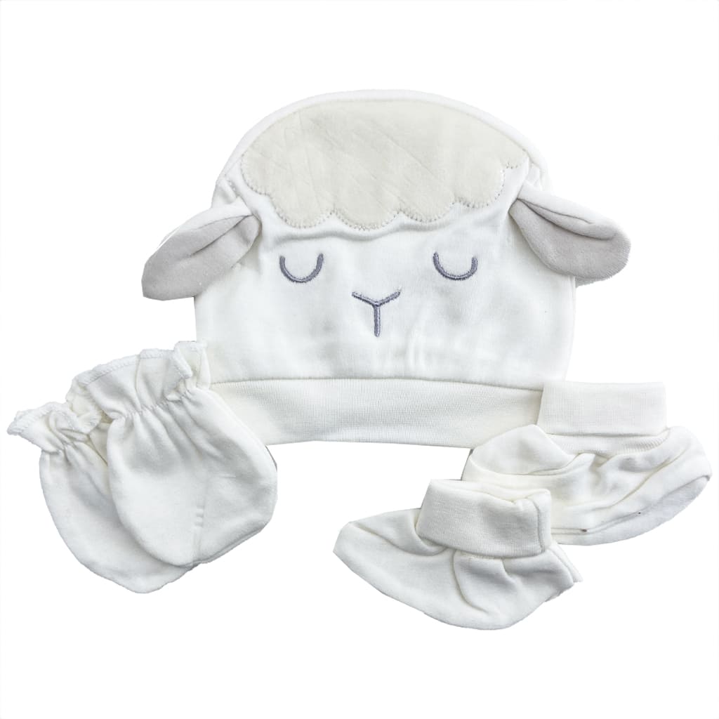 ست کلاه، دستکش و پاپوش نوزادی گوسفند پاپو Papo شیری