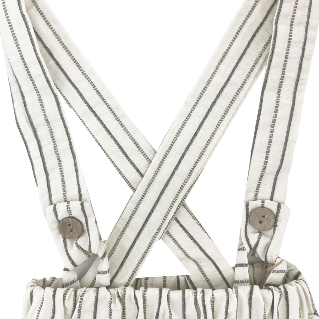 سرهم راه راه و پیراهن پاپیون دار پسرانه کرمی Bebezade6