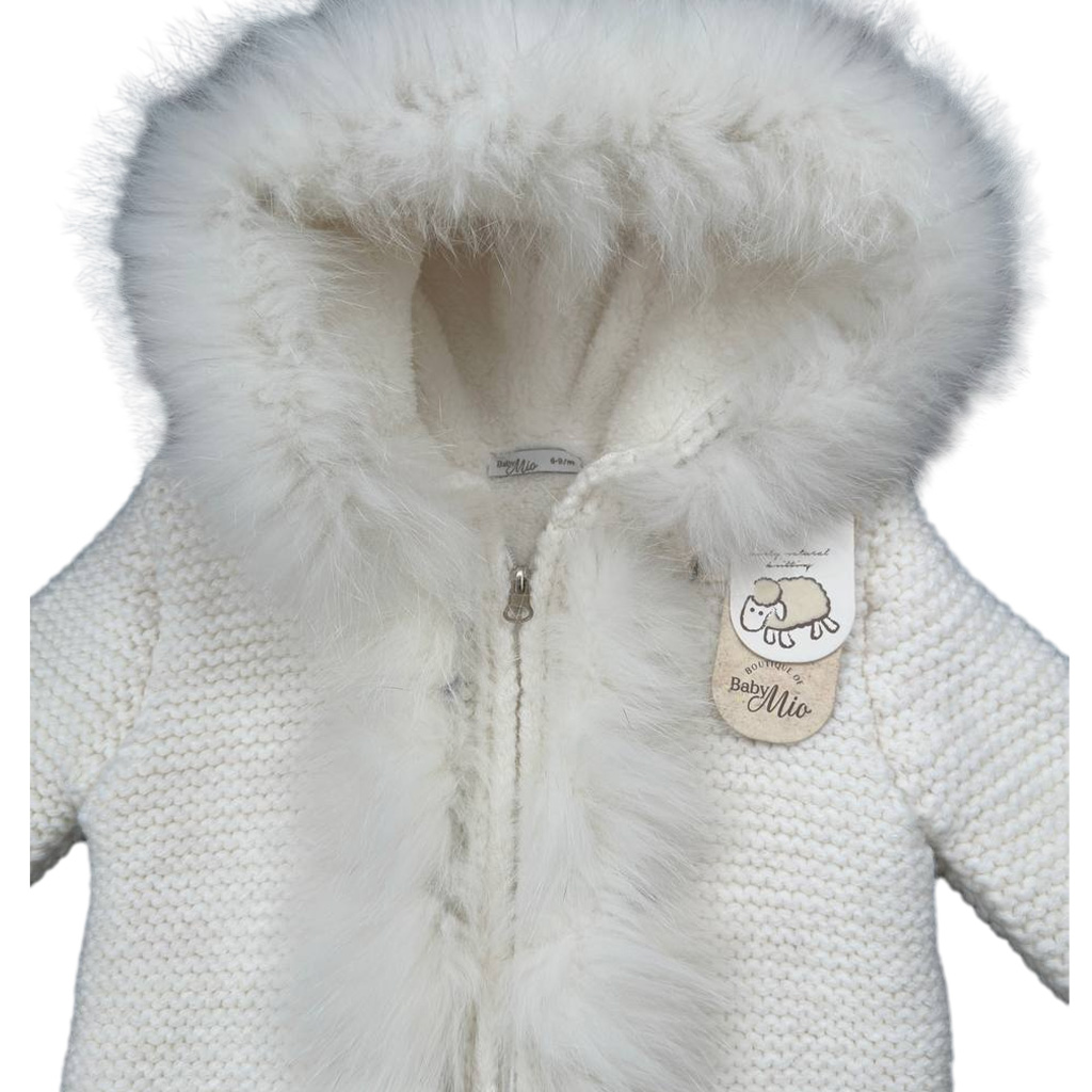 سویشرت بافت کرکدار جلو زیپ و کلاه خز