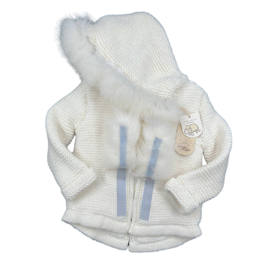 سویشرت بافت کرکدار جلو زیپ و کلاه خز