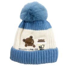 کلاه بافت زمستانی بچگانه طرح خرس و لیوان1
