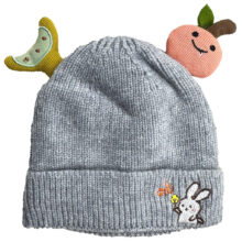کلاه بافت کبریتی بچگانه طرح خرگوش و میوه3
