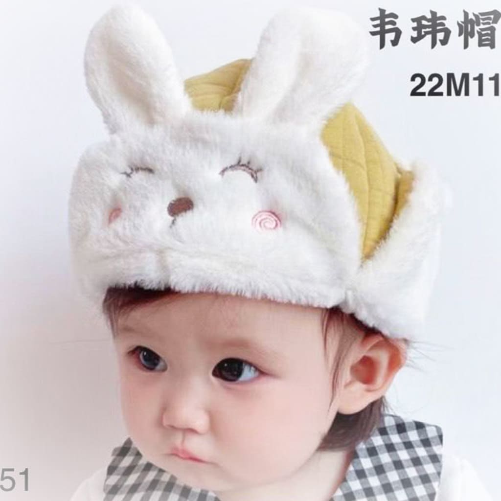 کلاه نوزادی کرکی پوم دار طرح خرگوش Mengnier7