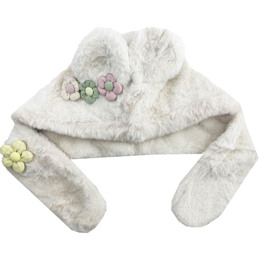 کلاه شال دار کرکی بچگانه طرح گل Hanan7