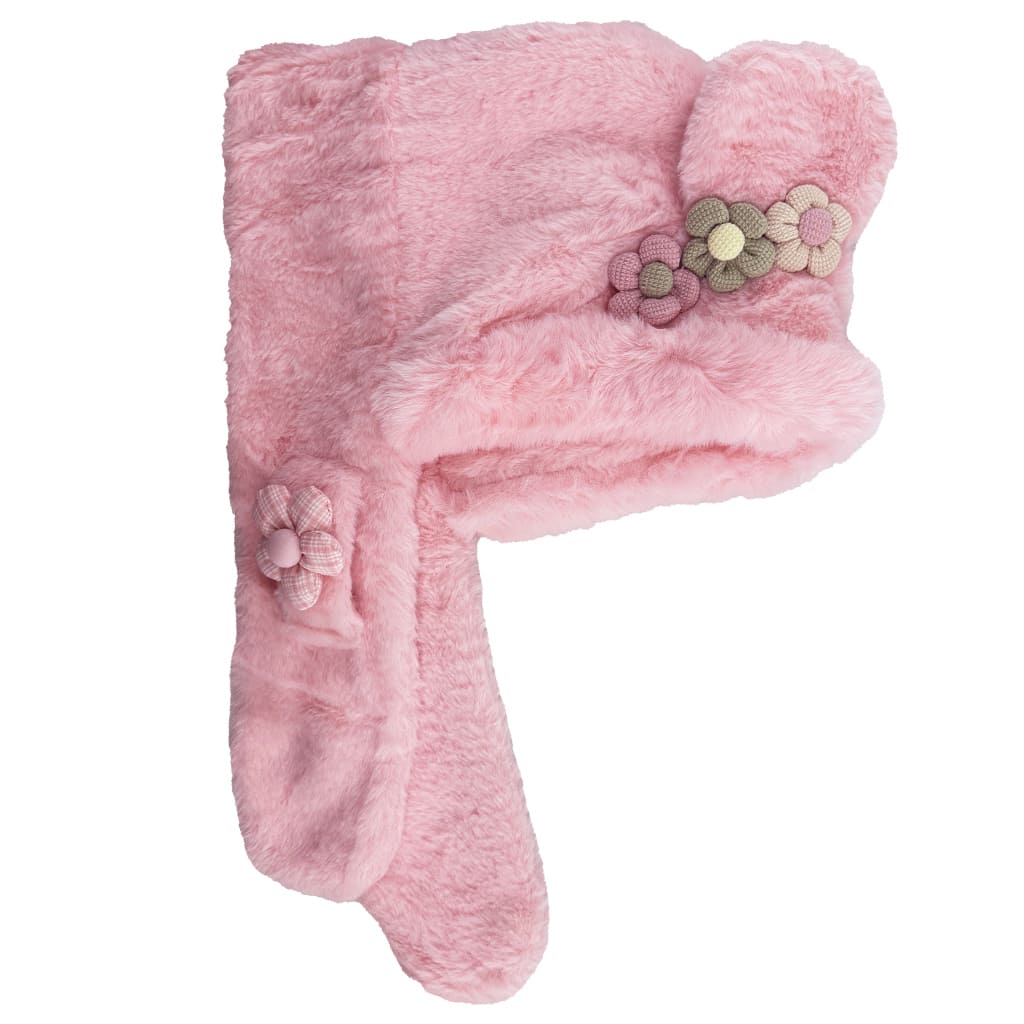 کلاه شال دار کرکی بچگانه طرح گل Hanan6