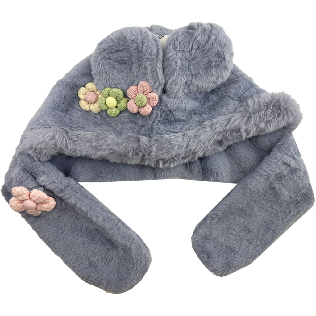 کلاه شال دار کرکی بچگانه طرح گل Hanan2