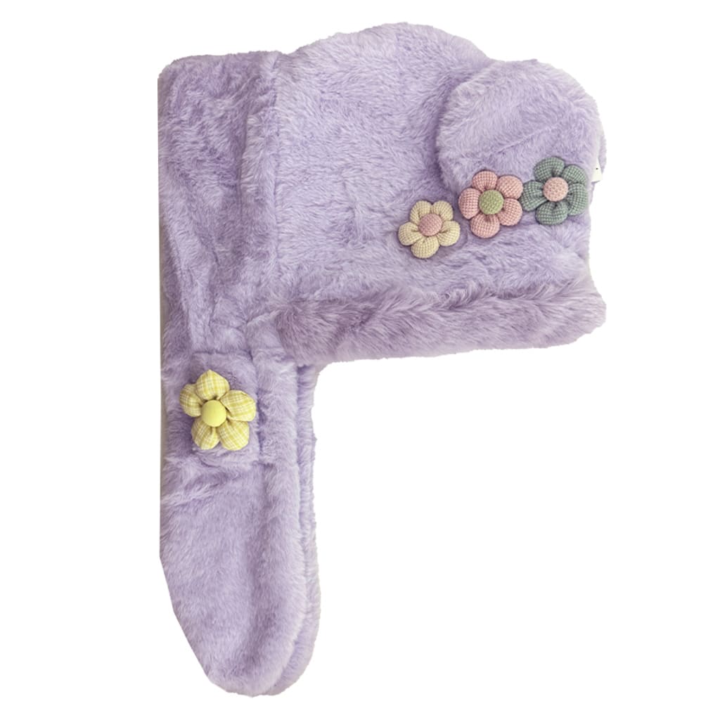 کلاه شال دار کرکی بچگانه طرح گل Hanan4