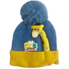 کلاه ریز بافت زمستانی بچگانه طرح زرافه Appinc6