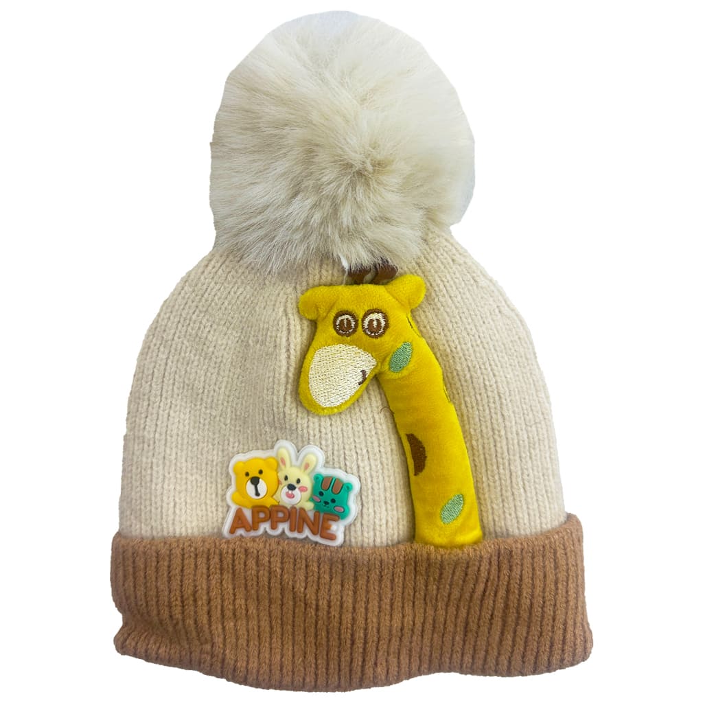 کلاه ریز بافت زمستانی بچگانه طرح زرافه Appinc1